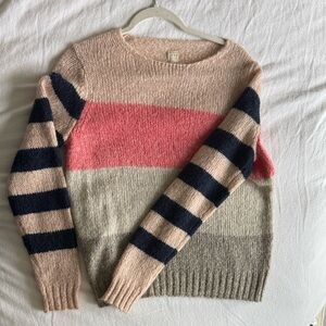 Cozy Striped Sweater in Pink and Navy